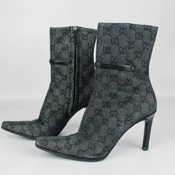 Gucci  | Monogram Heeled Booties sz 6.5 - Picture 3 of 8